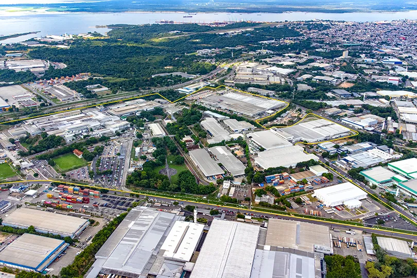 Overall image of Manaus factory site (within the yellow frame)