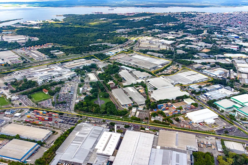 Aerial view of Manaus Plant (within yellow lines)