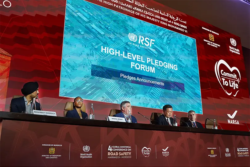 UNRSF partnership signing at World Conference in Marrakech, Morocco Announcement of the partnership at the 4th Global Ministerial Conference on Road Safety in Marrakech, Morocco, February 2025