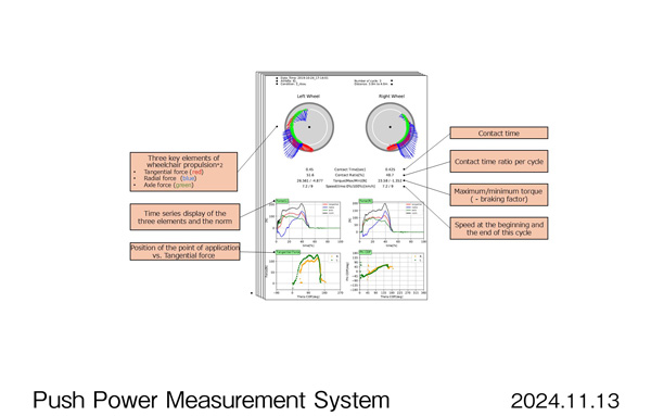 Example of a report of measurement taken by Honda push power measurement system