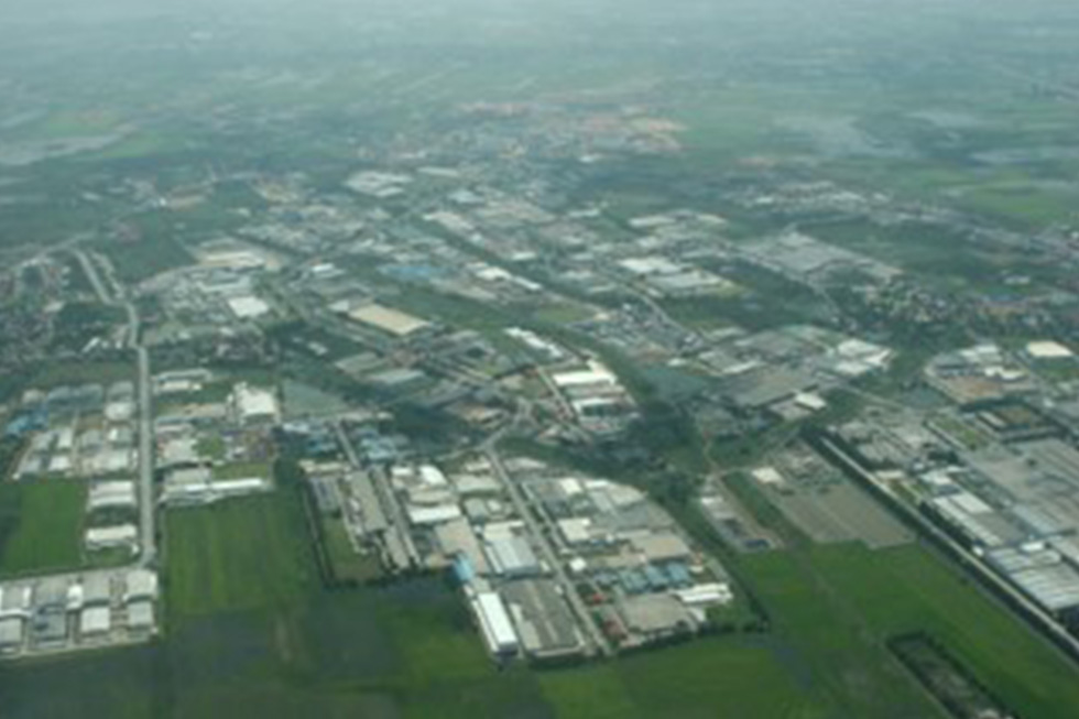 <Overhead view of Rojana Industrial Park>