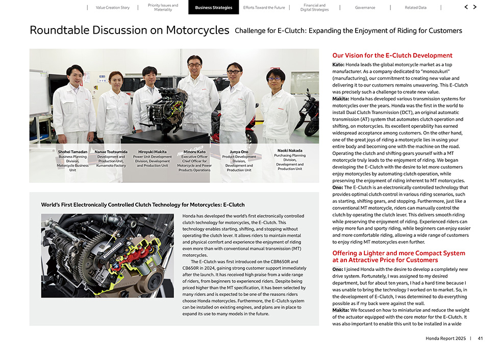 Roundtable with the motorcycle development team