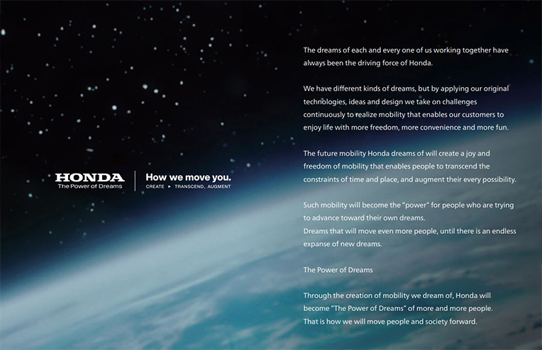 Honda Global Brand Slogan