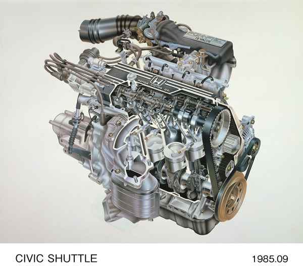 1.5L SOHC 12バルブ・クロスフロー エンジン