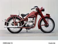 1949年 ホンダ ドリームD型 本格的な二輪車の第一号モデル

