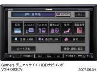 Gathers デュアルサイズ HDDナビコンポ VXH-083CVi(「目的地メニュー」画面表示)正面