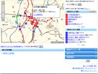 災害時情報共有サービス画面　「通行実績マップと口コミ情報」
