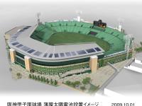 阪神甲子園球場 薄膜太陽電池設置イメージ
