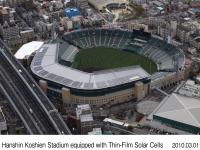 Hondaの薄膜太陽電池を設置した阪神甲子園球場 (1)