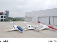 HondaJet (左から順にコンセプト実証機、量産型初号機、量産型3号機)