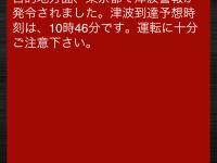 防災・減災情報 津波情報詳細 画面イメージ