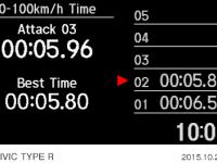 マルチインフォメーションディスプレイ タイム計測（0-100km/h計測）