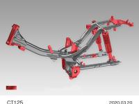 CT125・ハンターカブ フレーム、スイングアーム、リアクッションCGイメージ