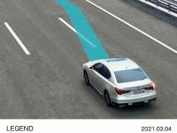 LEGEND Hybrid EX・Honda SENSING Elite SENSING説明イラスト ハンズオフ機能付高度車線変更支援機能