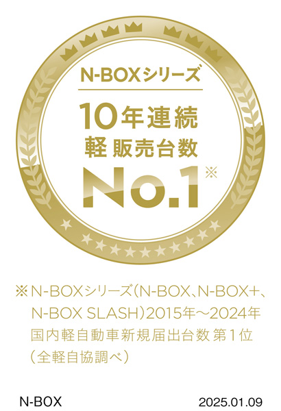 N-BOXシリーズ 10年連続軽販売台数No.1