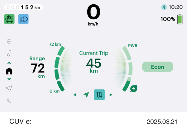 2025 CUV e: メーター ECON