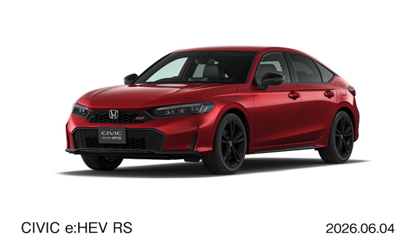 e:HEV RS フロント7:3スタイリング プレミアムクリスタルレッド・メタリック