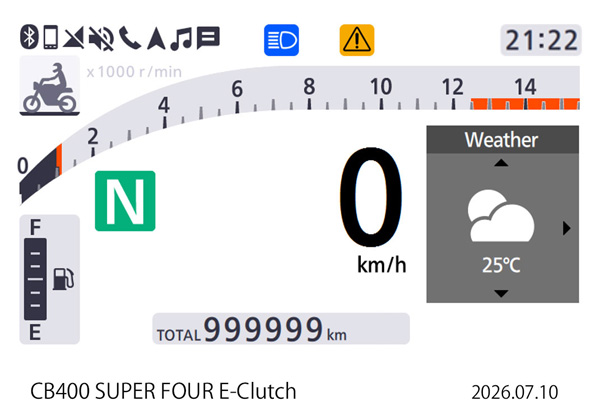 CB400SF Honda-RoadSync（天気情報）