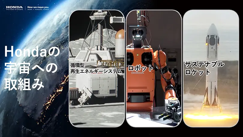 Hondaで研究中の宇宙領域の3プロジェクト