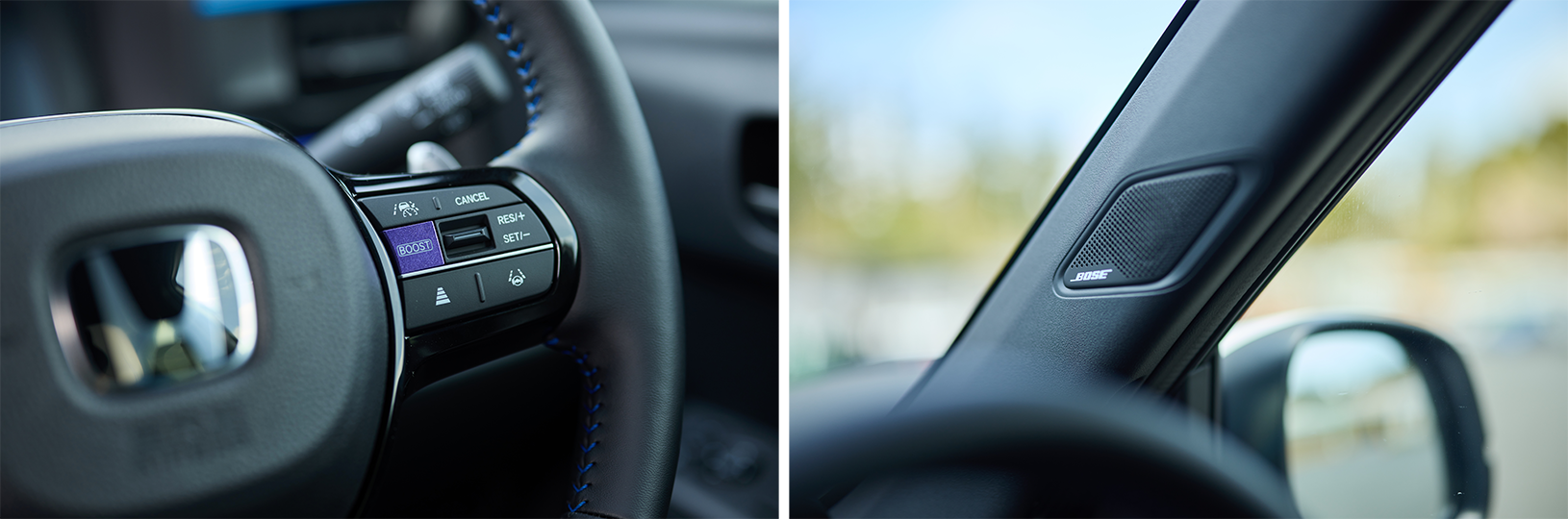 Super-ONEのハンドルと運転席からの視点