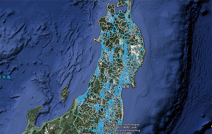 通行実績情報マップ(2011年3月12日時点の公開データ)