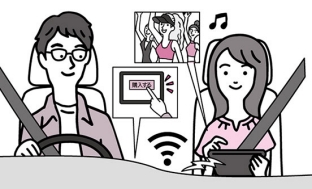 車内Wi-Fi 使用イメージ