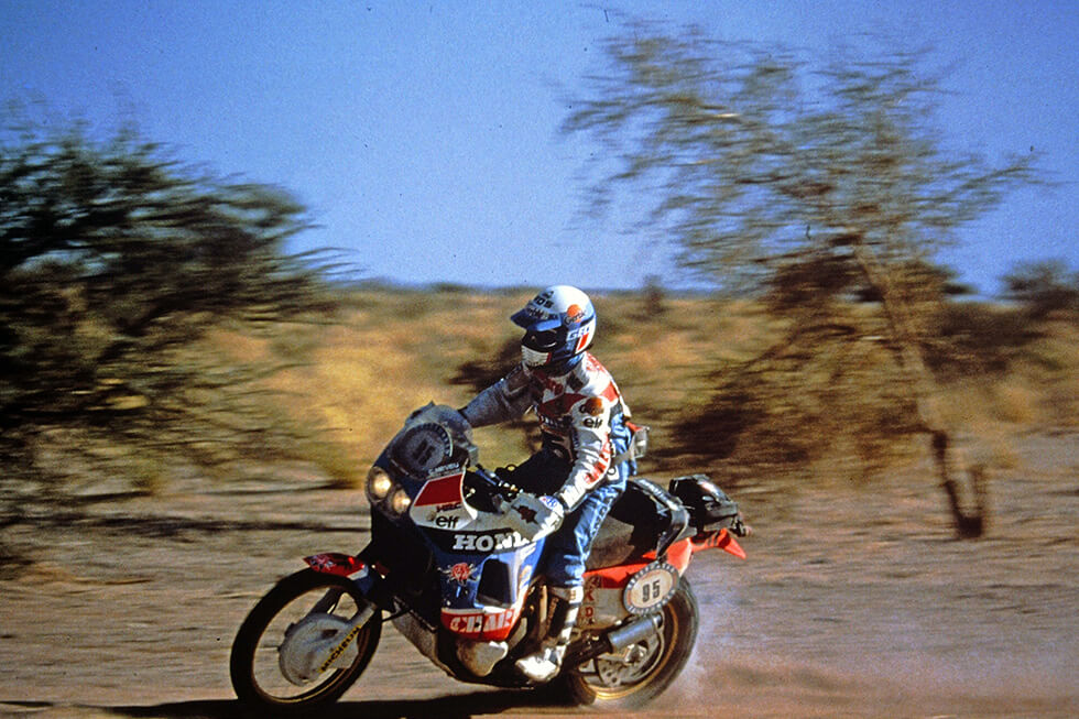 1987 Paris-Dakar winning NXR750 ridden by Cyril Neveu