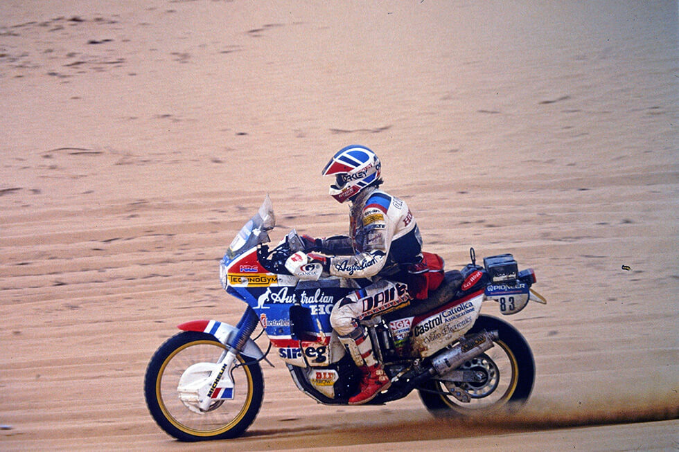 1988 Paris-Dakar winning NXR750 ridden by Edy Orioli