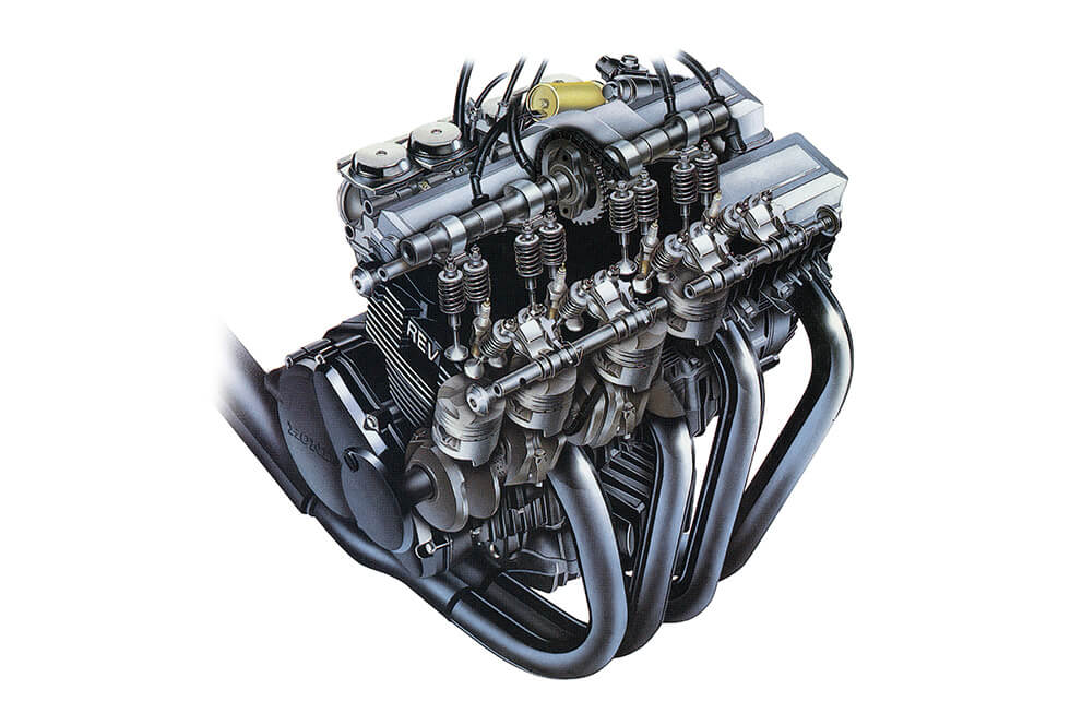 CRF400F engine with REV mechanism