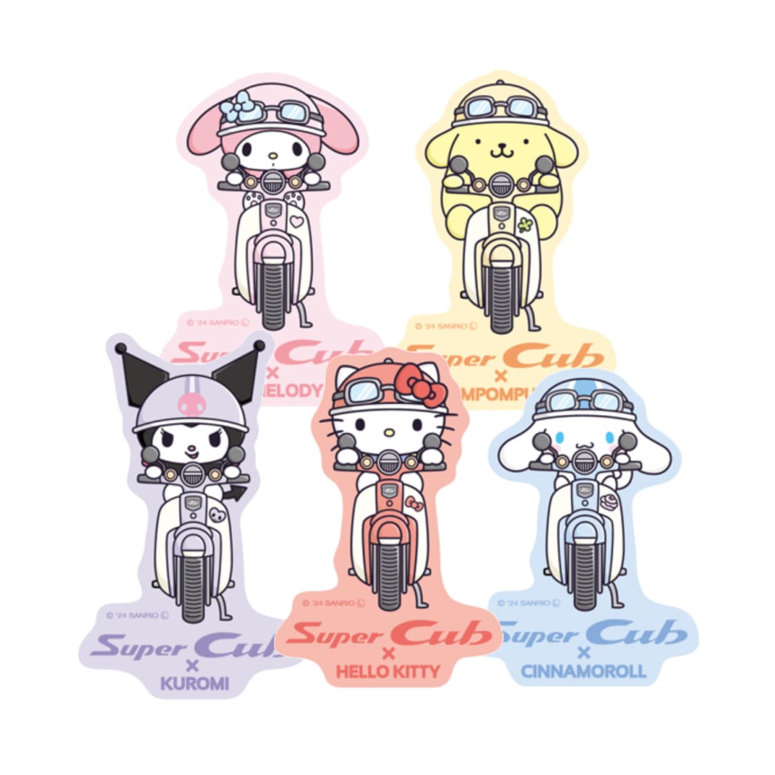 Sanrio Characters Riding Stickers