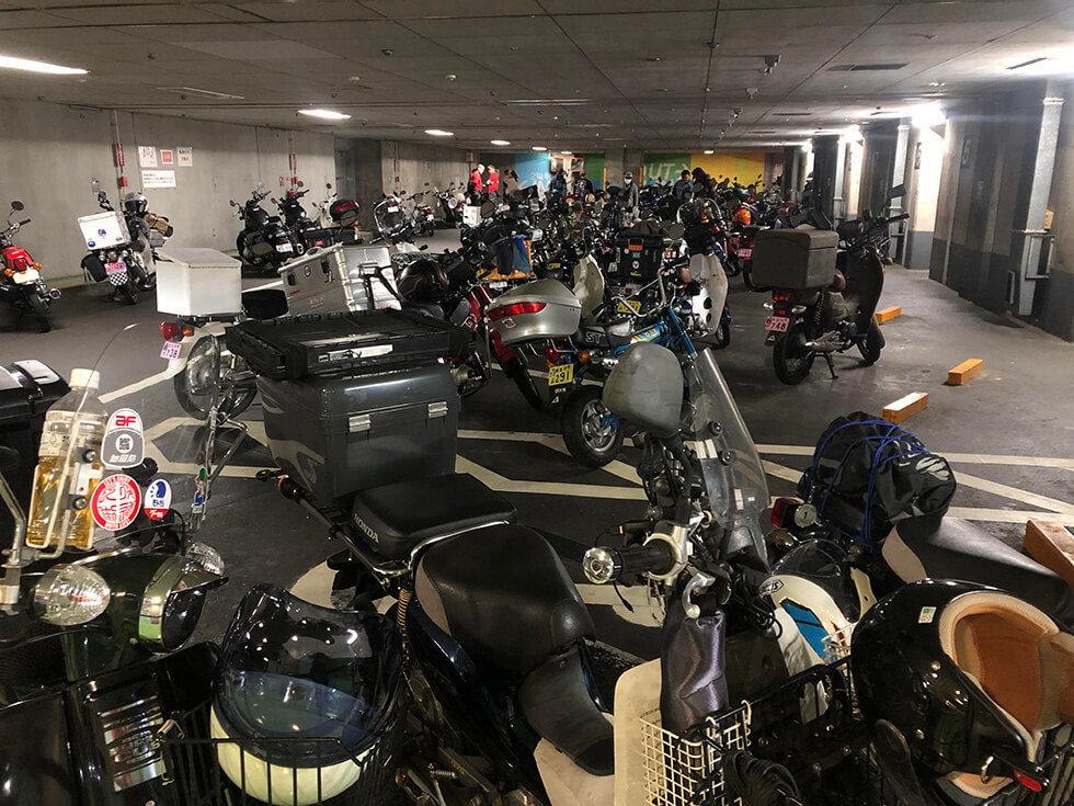 The underground parking at Honda’s Aoyama building was open to the public for the event. 500 vehicles arrived during the two days.