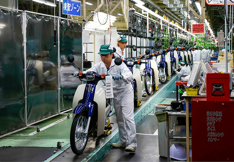 Kumamoto Factory has been producing the Super Cub, Super Cub Pro, and Cross Cub series for the domestic market since 2017.