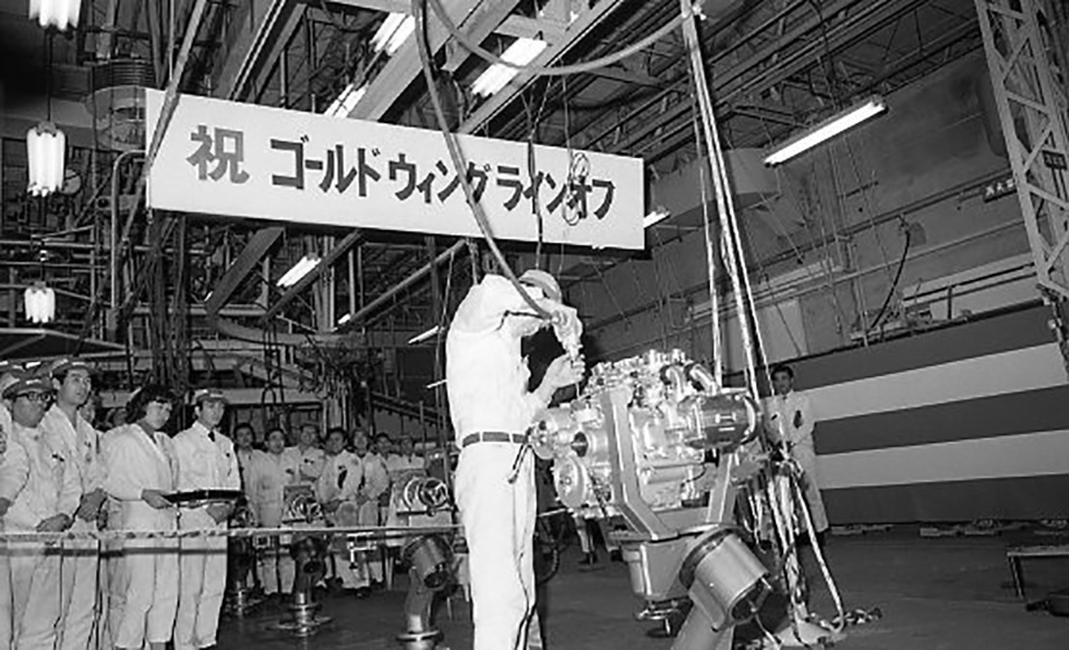 GL1000 engine line-off ceremony (Saitama Factory Wako Plant, December 1974)