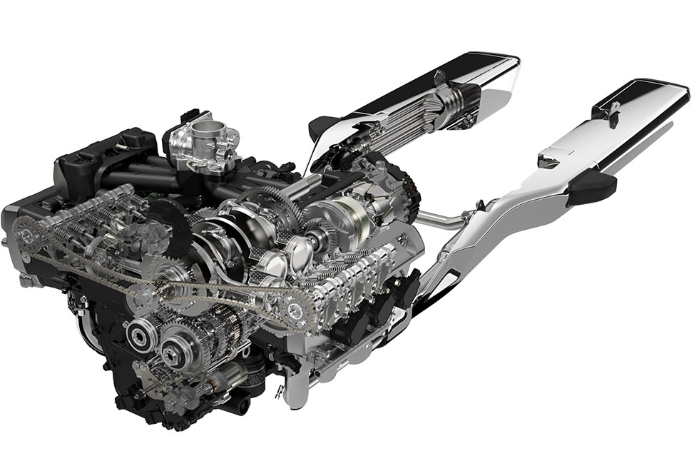 Newly designed Gold Wing power unit