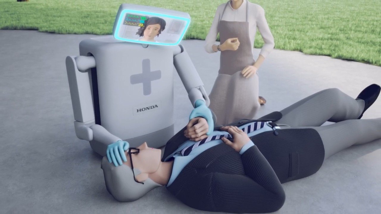 Medical emergency: a doctor remotely operating an avatar robot