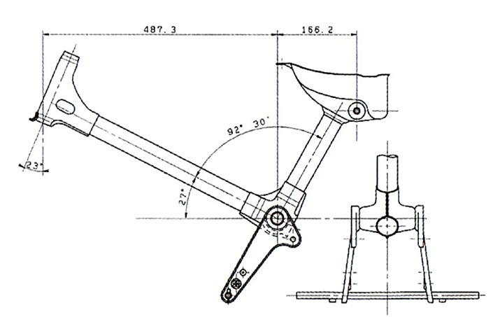 The Roadpal frame featured a design layout like a bicycle frame.