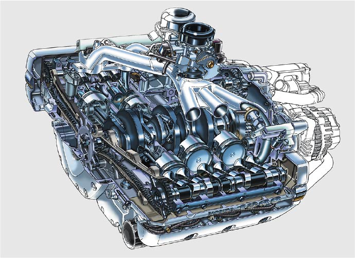 A bigger, 1,800 cc horizontally opposed 6-cylinder engine