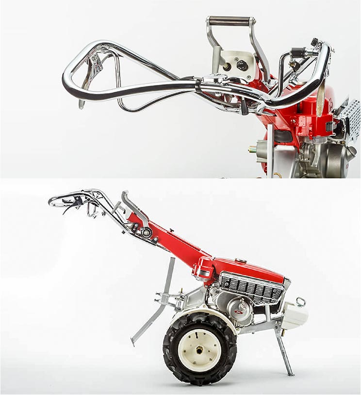 The compact F60 tiller equipped with an OHV engine derived from the Super Cub.