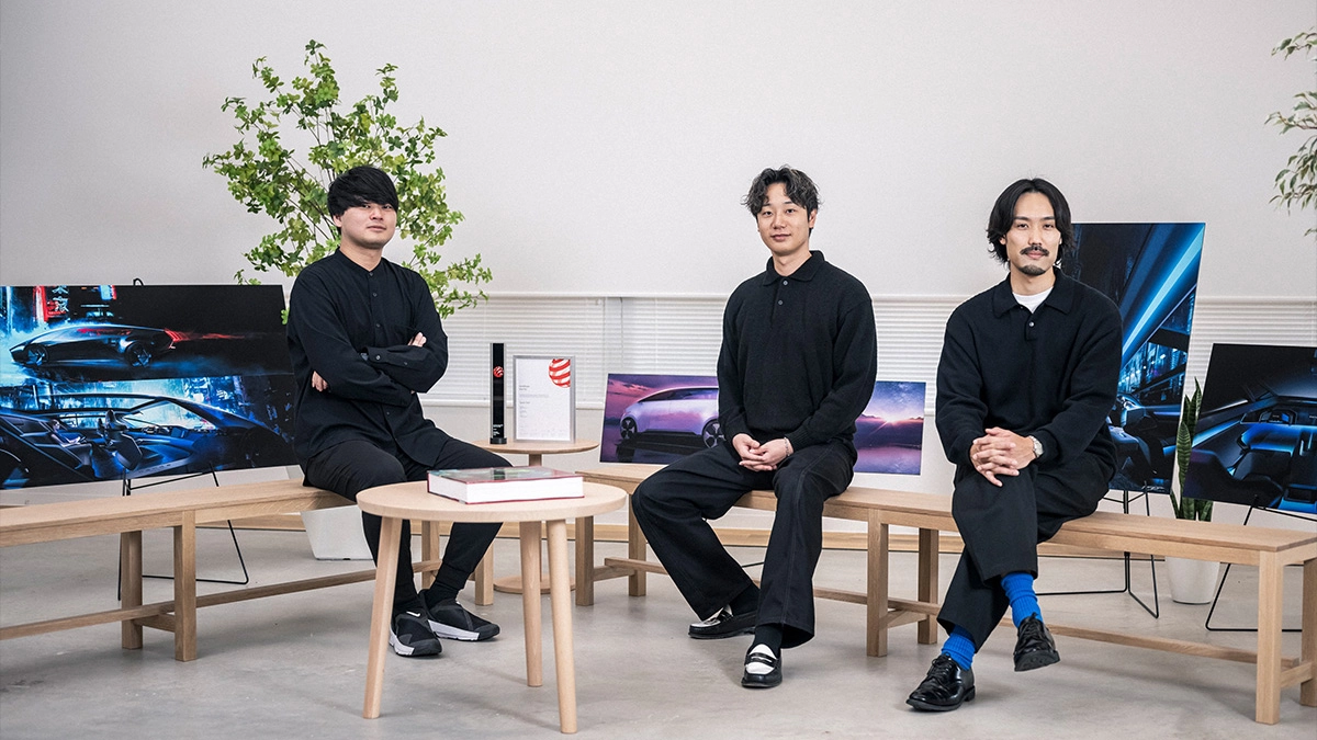(From left to right) Daiya Yano (Saloon’s exterior designer), Taishi Ogawa (Space-Hub’s exterior designer), and Tomoya Sato (Saloon’s interior designer)