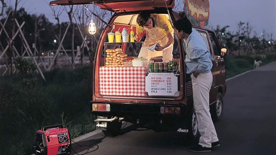 Generator used at a street stall