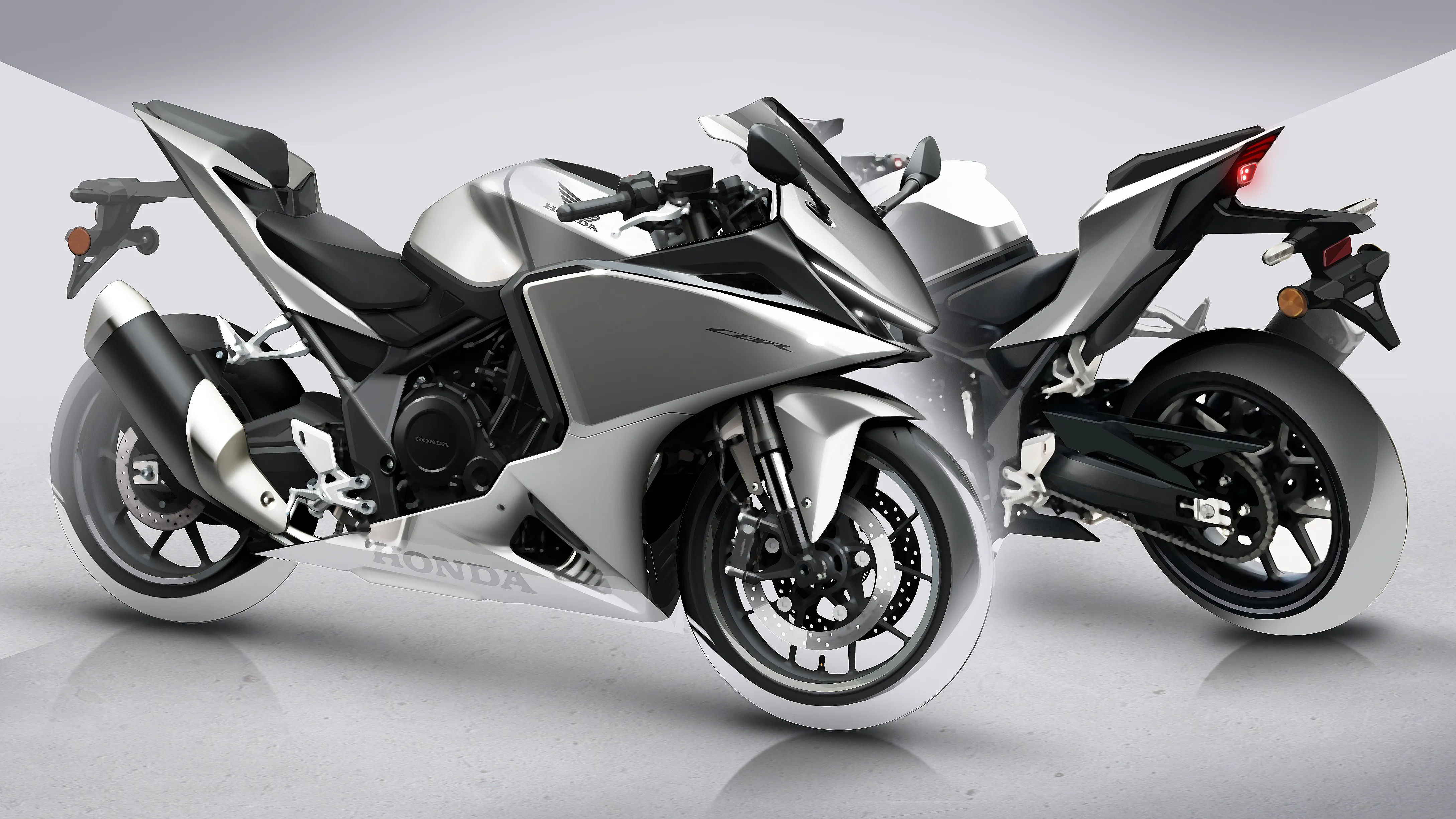 Sketch of the CBR400R FOUR E-Clutch Concept