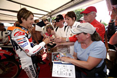 Nicky Hayden, a young rider with the future of MotoGP on his shoulders. Now competing at the top level, he said he was honored to ride with other legendary Honda riders.