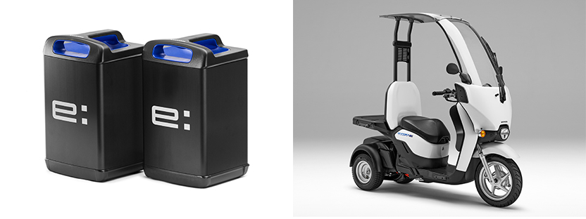 Sales of electric three-wheeled scooter equipped with new Honda Mobile Power Pack e: swappable batteries with increased battery capacity begin in Japan