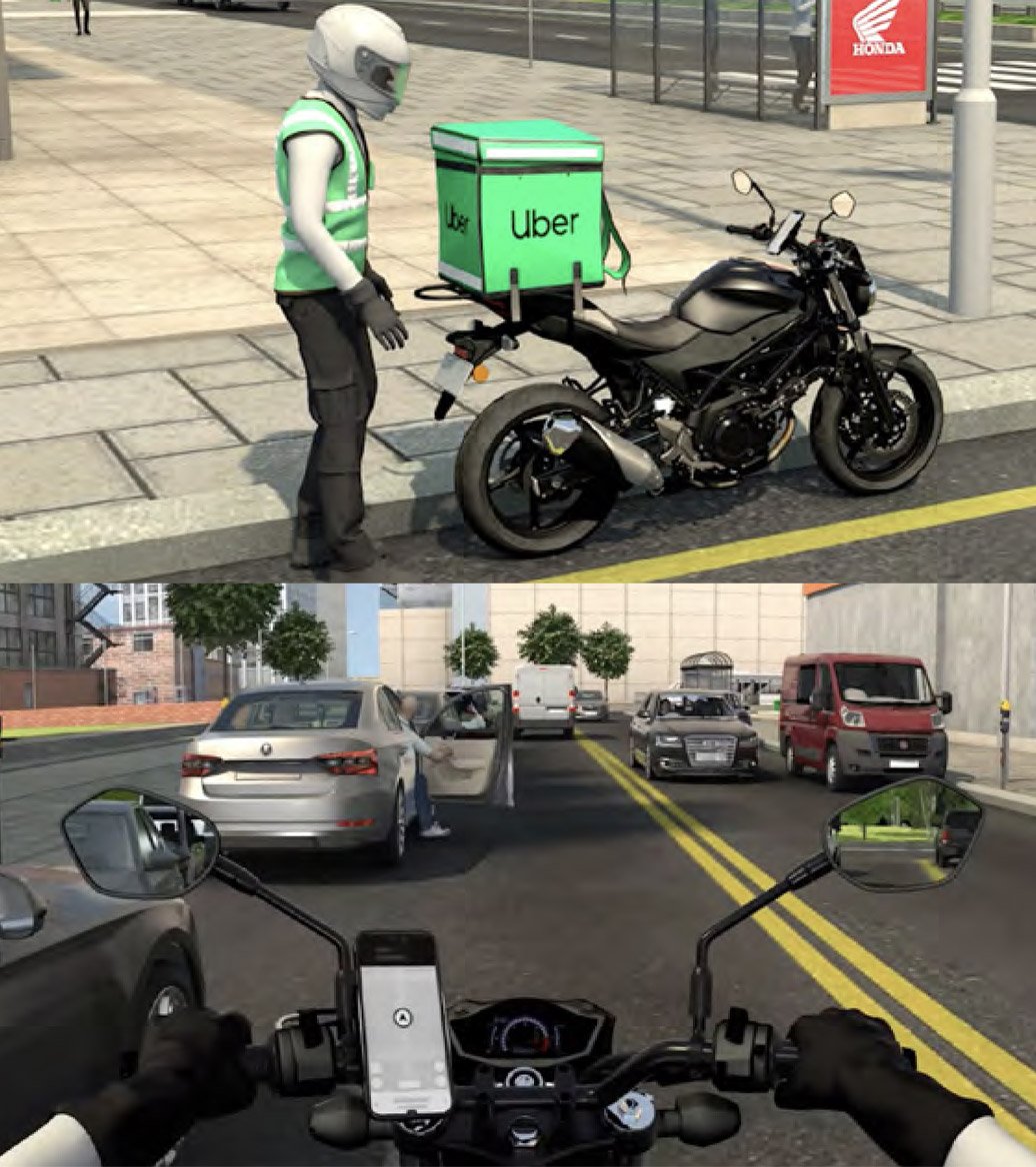 Interactive video learning materials for Uber delivery riders