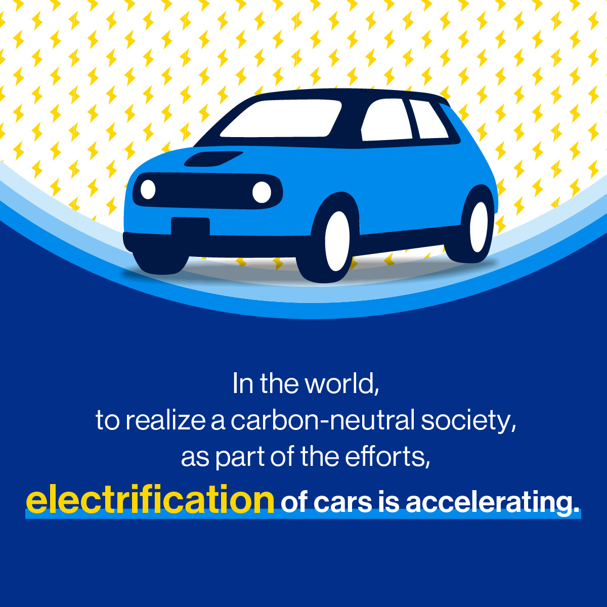 In the world, electrification of cars is accelerating