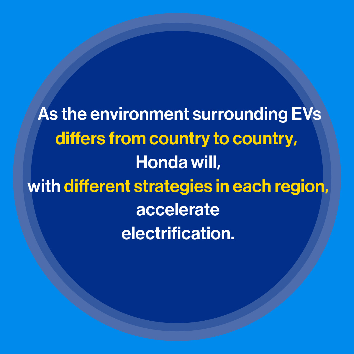 Honda will, with different strategies in each region, accelerate electrification