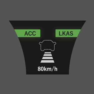 If following a vehicle with ACC activated, the camera and millimeter-wave radar detect the vehicle in front moving away.