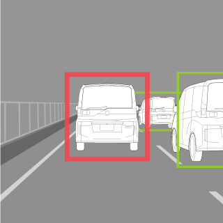 When the camera and millimeter-wave radar detect the vehicle in front stopping, the system assists with stopping the user’s vehicle.