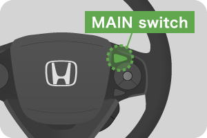 ACC is activated by pressing the MAIN switch on the steering wheel, followed by the SET/- switch.