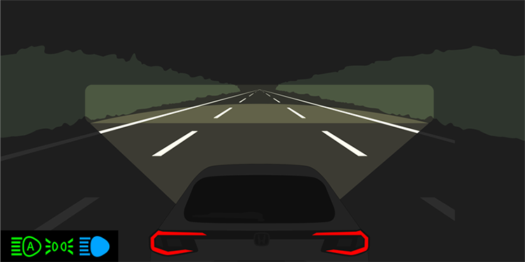 High beam (upper section) switches off.